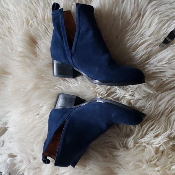 Jeffrey Campbell women's Oriley Cutout Ankle Boot blue leather 36.5 - Picture 4 of 11